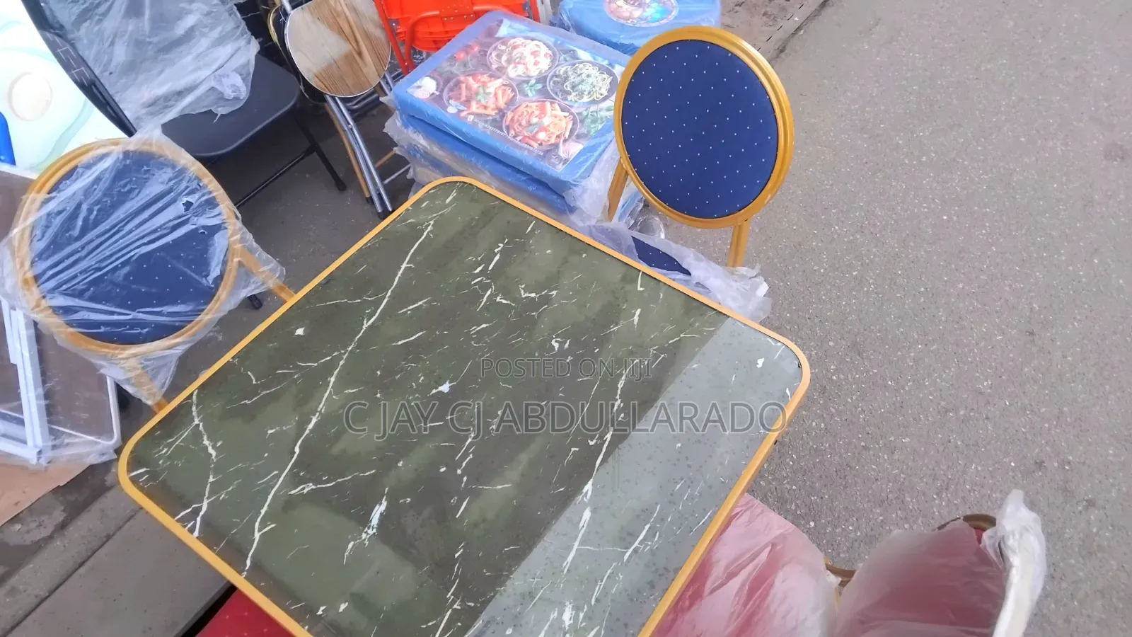 Chairs With Table Set Golden Legs Quality Metal Glasstable and Chairs