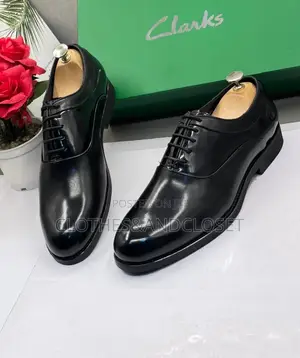 Premium Clarks Men's High-Shine Formal Leather Oxford Shoes