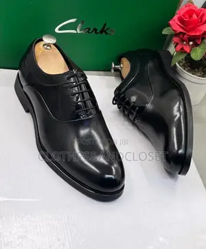 Premium Clarks Men's High-Shine Formal Leather Oxford Shoes