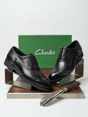 Clarks Mens Black Formal Shoes (Lace-Up Dress Shoes With Brogue)