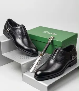 Clarks Mens Black Formal Shoes (Lace-Up Dress Shoes With Brogue)