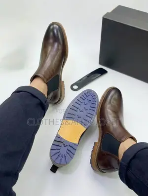 Polo Ralph Lauren Chelsea Boots in Coffee-Brown Leather