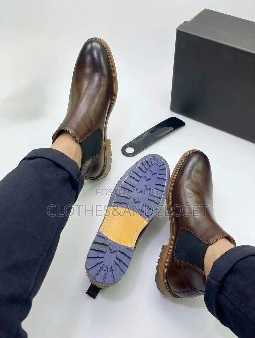 Polo Ralph Lauren Chelsea Boots in Coffee-Brown Leather