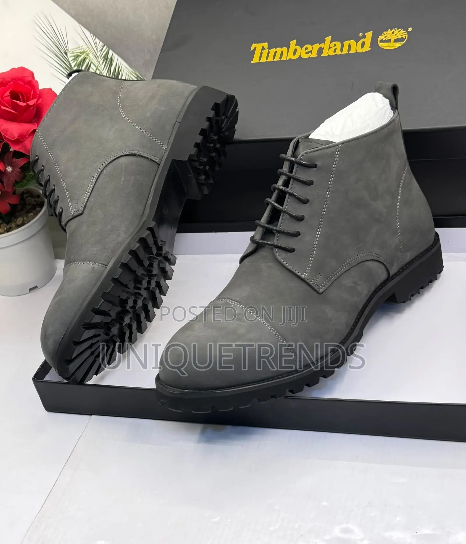 New TIMBERLAND Grey Men's Suede Leather Ankle Boots