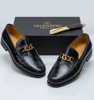 Polished Black Calf Leather Mule
