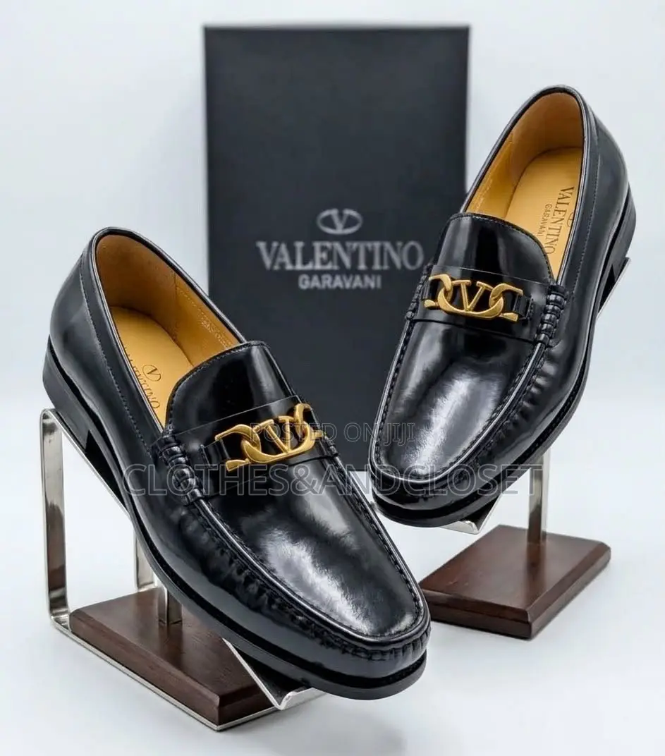 Polished Black Calf Leather Mule