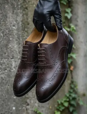 Brogue Derby / Oxford Dress Shoe With Wingtip Design