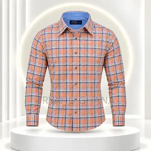 TRYAHU Premium Peach Plaid UNIQUE Long-Sleeve Office Shirt