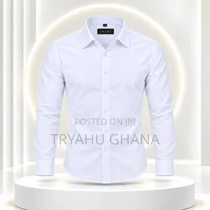 TRYAHU Premium ARARE White Long-Sleeve Office Shirt