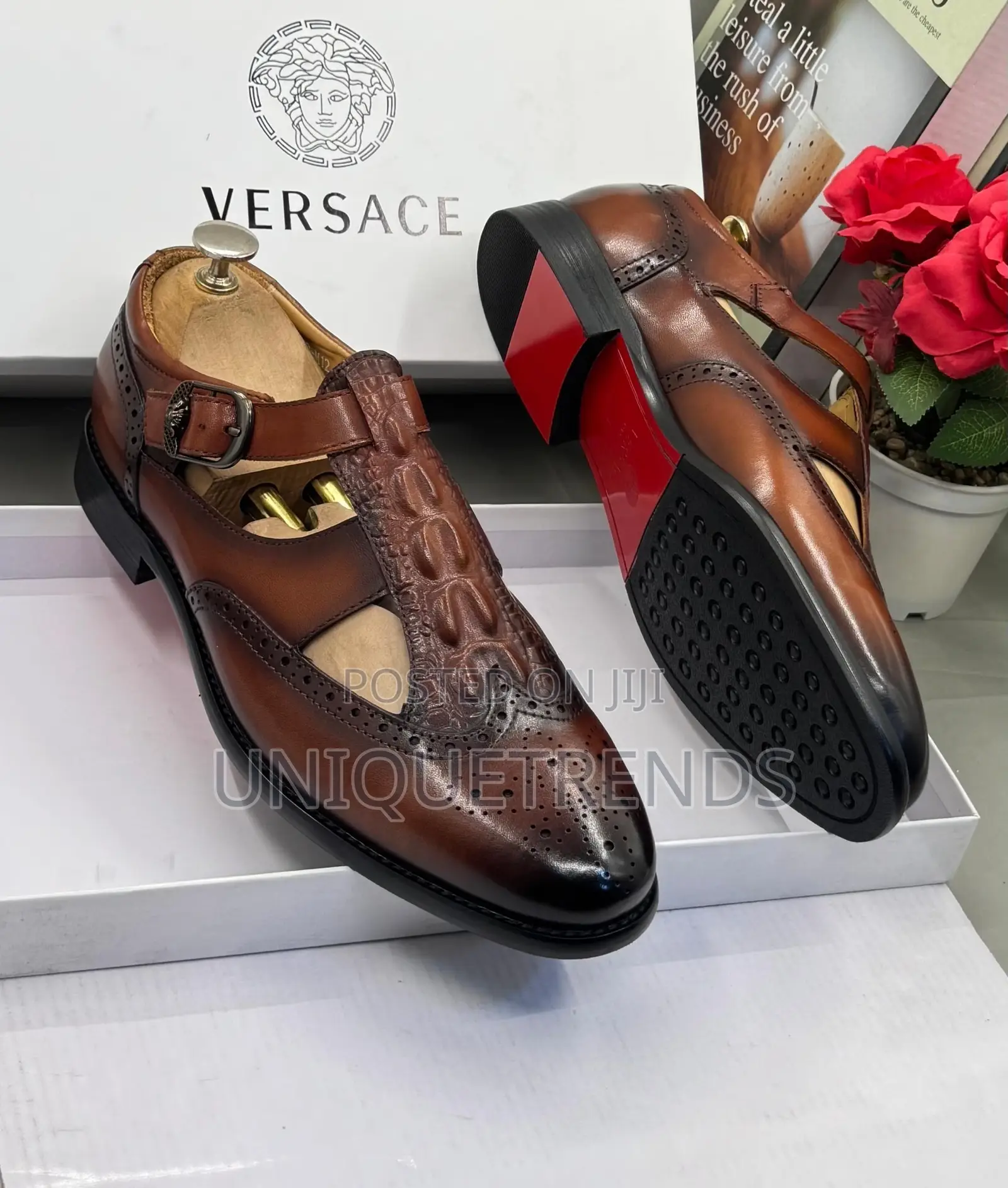 High-End VERSACE Men's Leather Shoe-Sandals