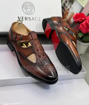 High-End VERSACE Men's Leather Shoe-Sandals