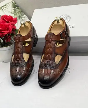 High-End VERSACE Men's Leather Shoe-Sandals