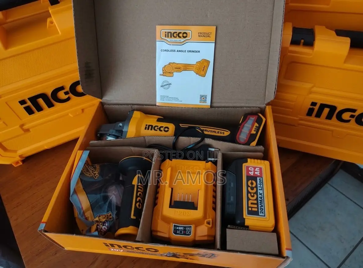 Cordless Brushless Angle Grinder +1x4.0Ah & 5PCs Discs - CAGLI261521