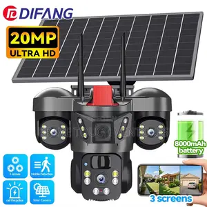 Solar 3 Lens CCTV Security Camera 4G Data Wifi Video Survelliance