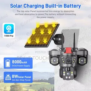 Solar 3 Lens CCTV Security Camera 4G Data Wifi Video Survelliance
