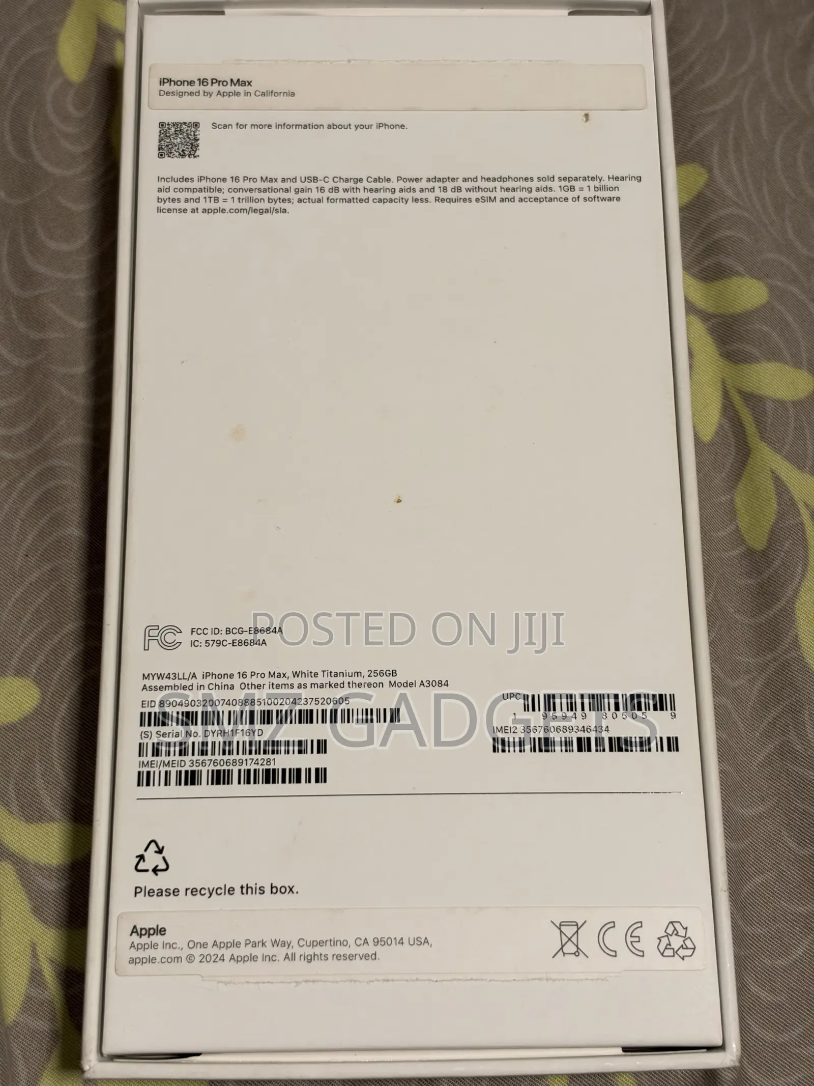 Apple iPhone 16 Pro Max 256 GB White