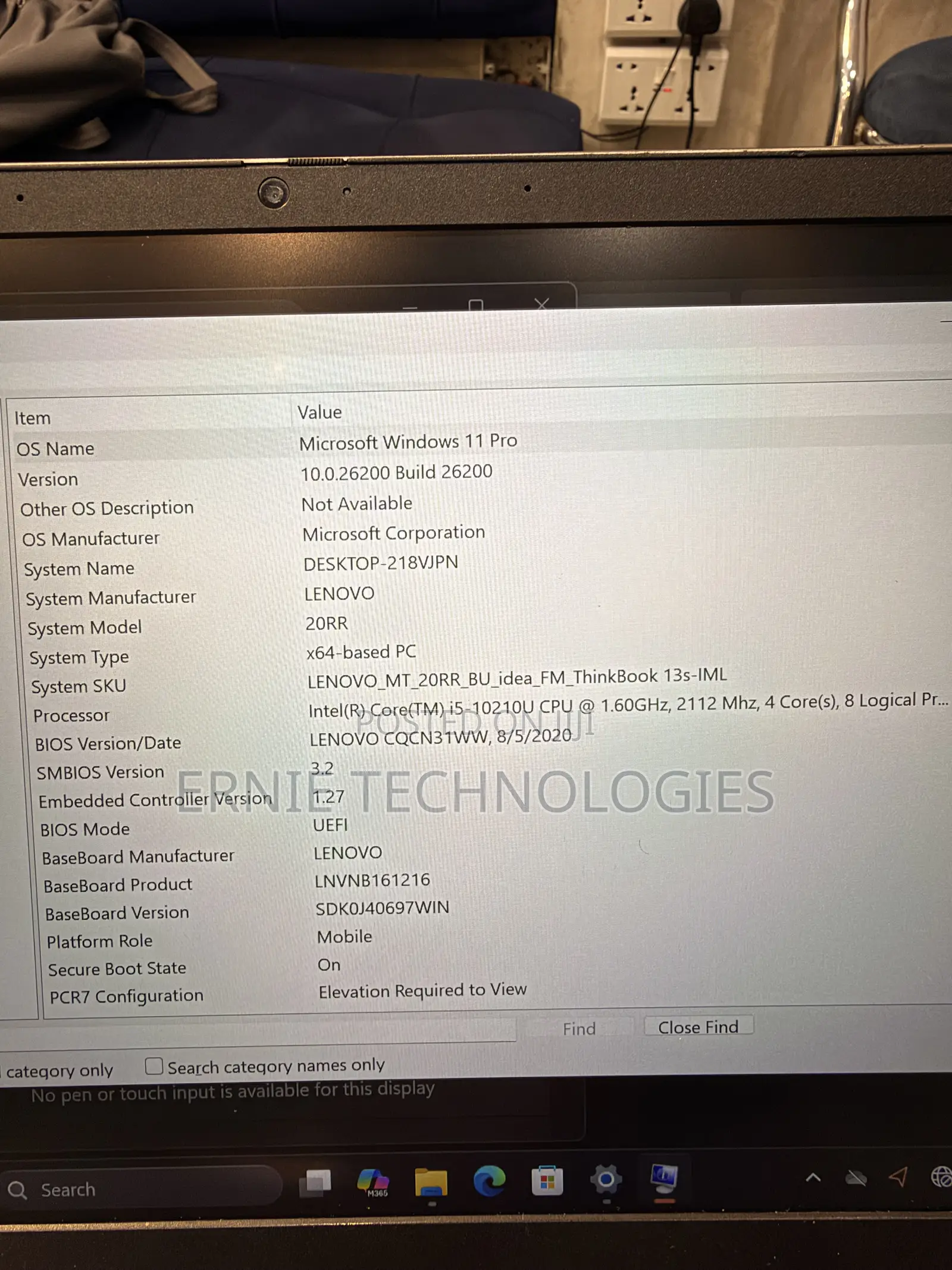 Laptop Lenovo ThinkBook 13 8GB Intel Core i5 SSD 256GB