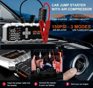 Q57 2500A Car Jump Starter & 150PSI Air Compressor