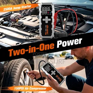 Q57 2500A Car Jump Starter & 150PSI Air Compressor