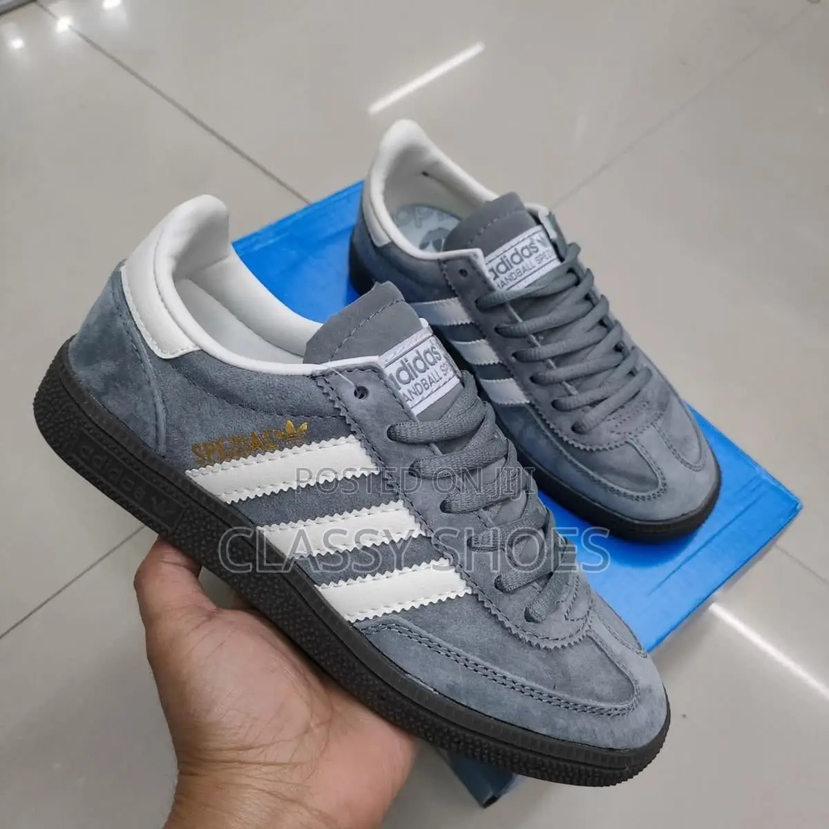 Adidas Spezial Dark Ash With White Stripes
