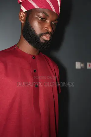 Men's Tailored Burgundy Top & Trousers Set