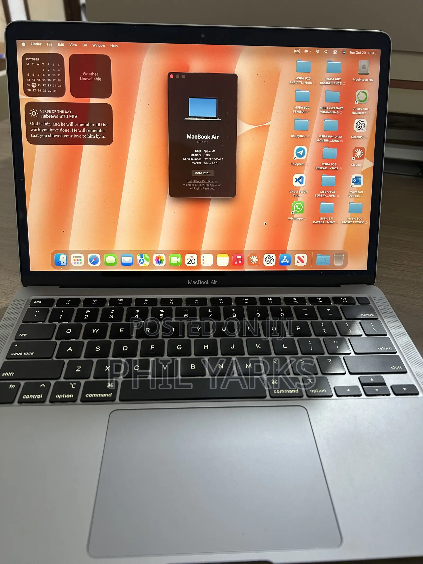 Laptop Apple MacBook Air 2020 M1 8GB Apple M1 SSD 256GB