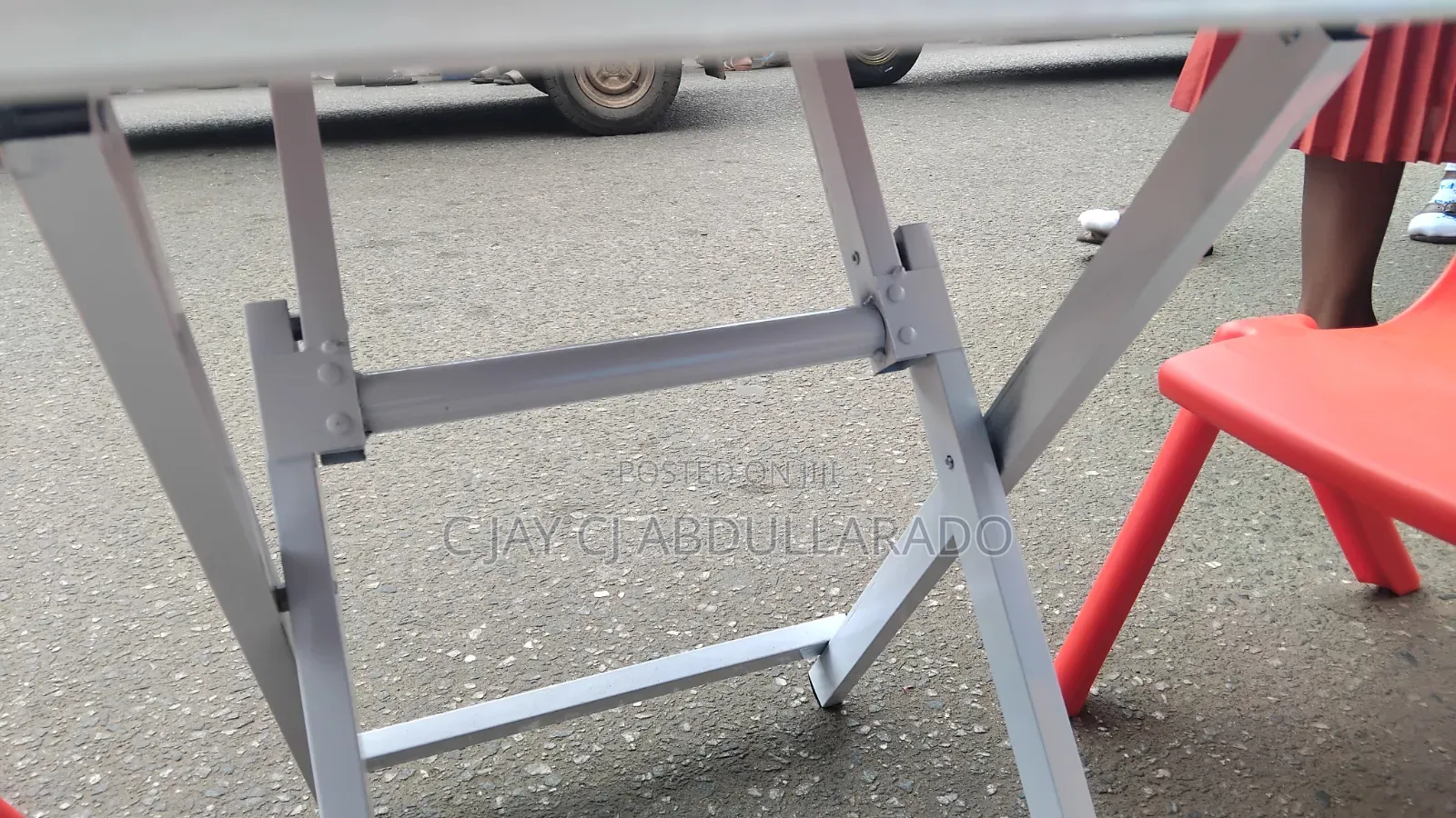 Ffolding White Table With Metal Legs Quality Ones