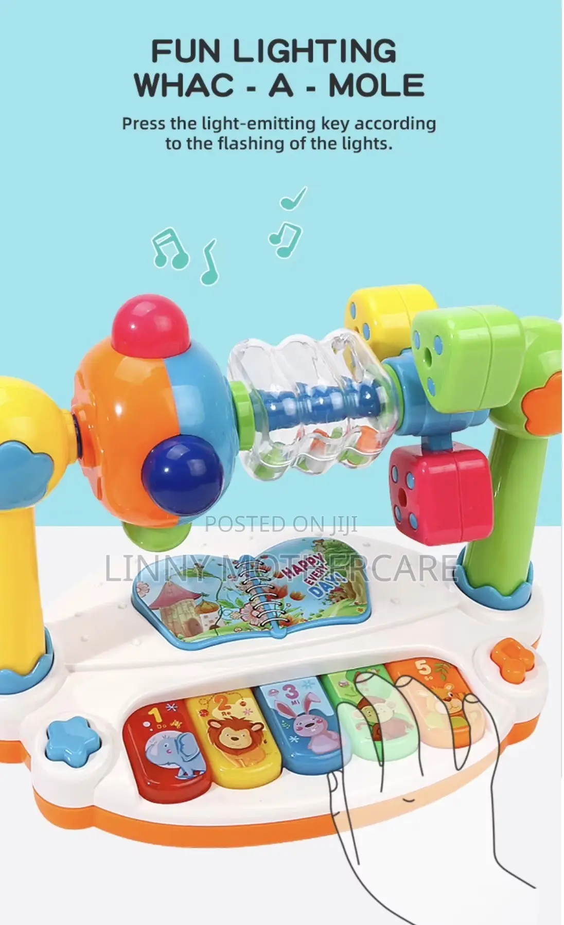 Children's Rotating Musical Toy Piano With Lighting
