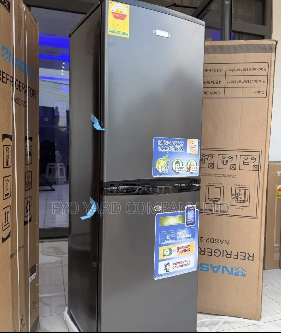 Solid and Durable NASCO 147L Gross Double Door Refrigerator