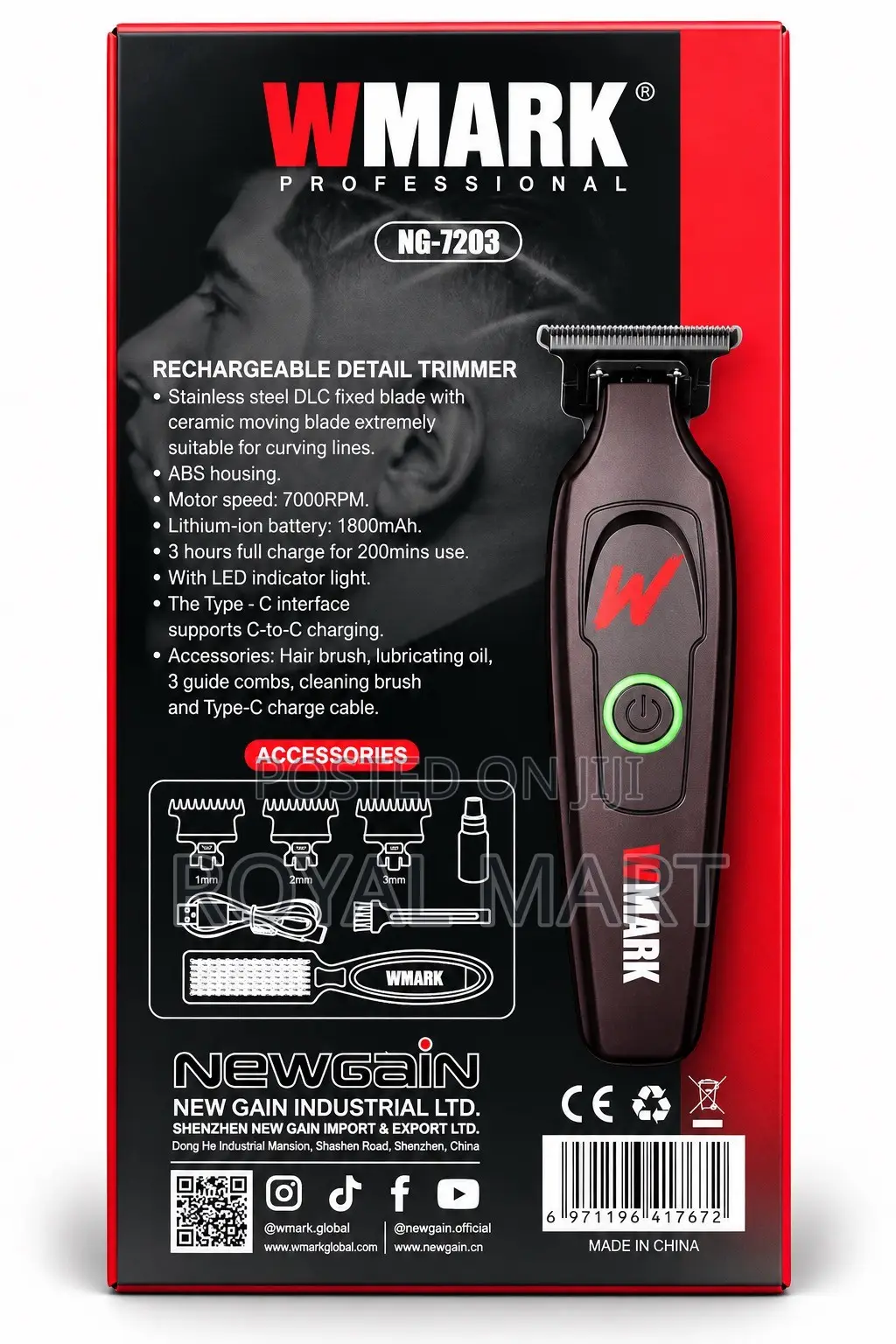 WMARK NG-7203 Professional Rechargeable Detail Trimmer