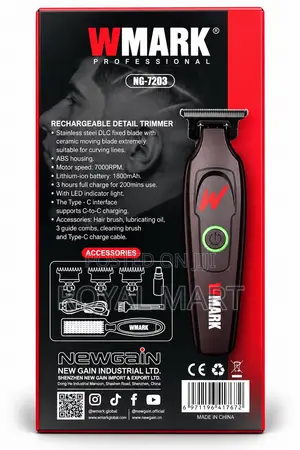 WMARK NG-7203 Professional Rechargeable Detail Trimmer