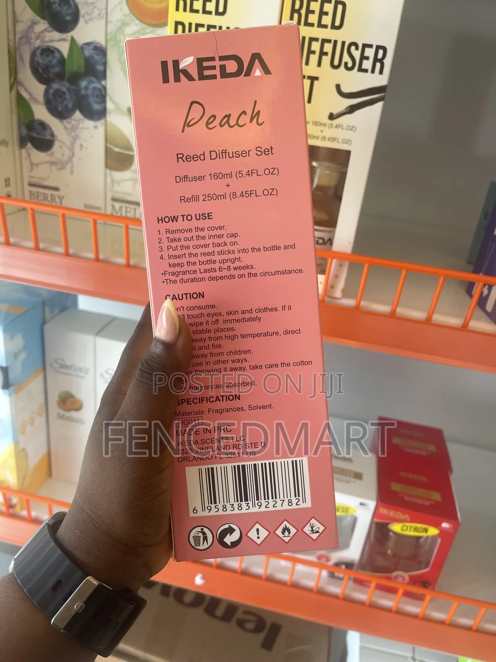 IKEDA Peach Reed Diffuser Set 410ml – Home Fragrance With Refill