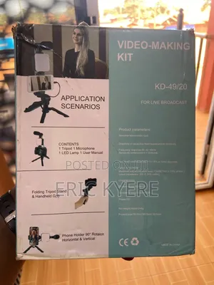 Complete Smartphone Vlogging Video-Making Kit - Shotgun Mic/Led Light