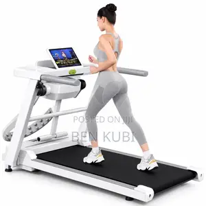 Electric Treadmill With Massager and LED Display 3.5 HP Motor-White