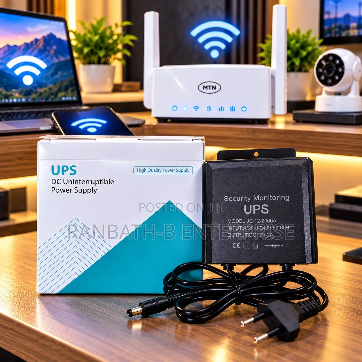 DC 12V 2A UPS for Home Internet Routers and Networking Devices
