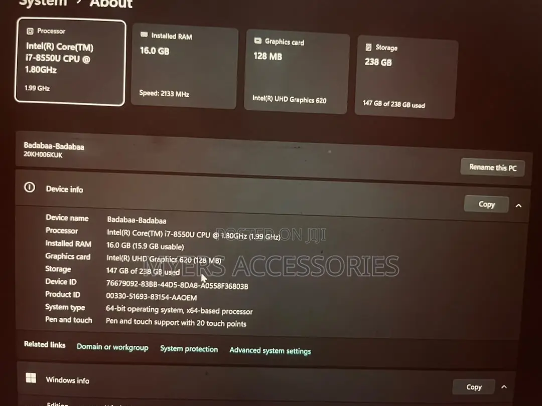 Laptop Lenovo ThinkPad T490s 16GB Intel Core i7 SSD 256GB
