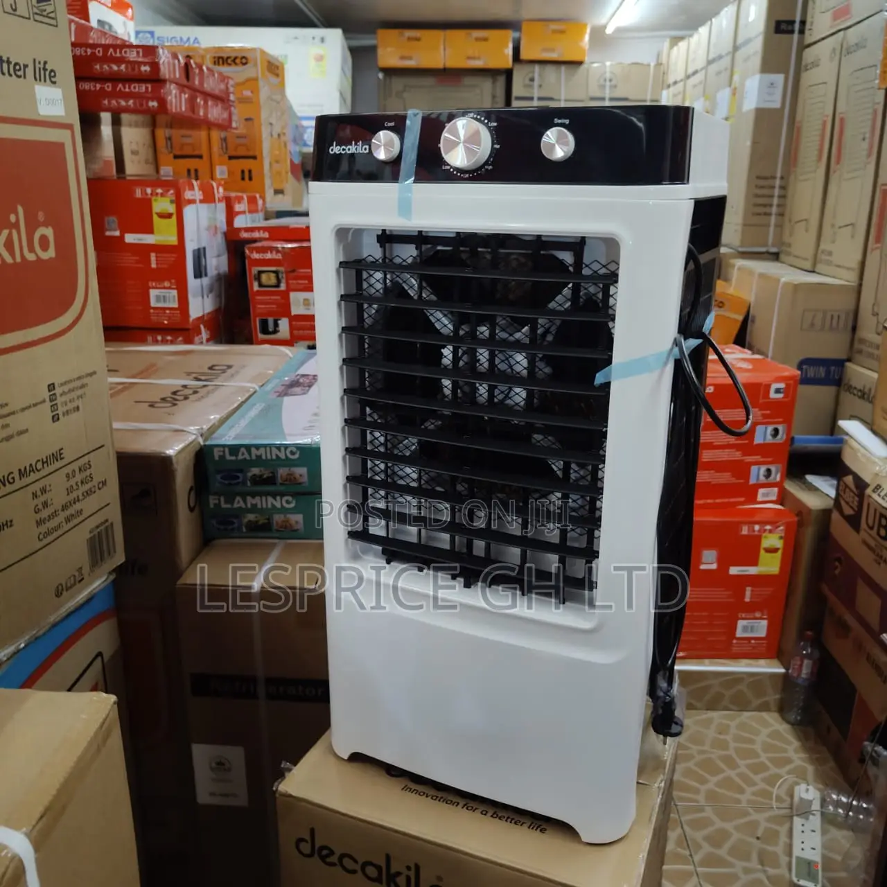 Top Rated 100W Black & White Evaporative Air Cooler From Decakila