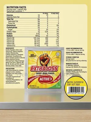 ExtraJoss Active Energy Drink Powder - Korean Ginseng & Royal Jelly,