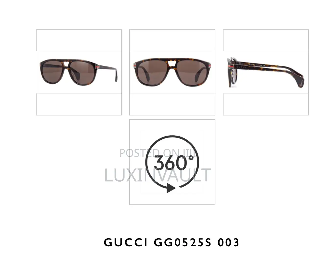 Original Pre-Owned Gucci Aviator Havana Brown Sunglass / Unisex