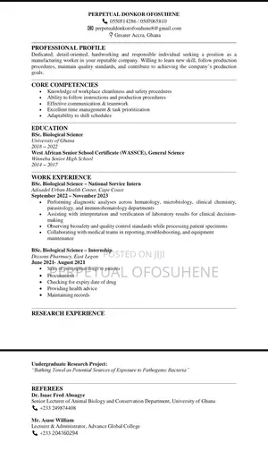 Manufacturing CV