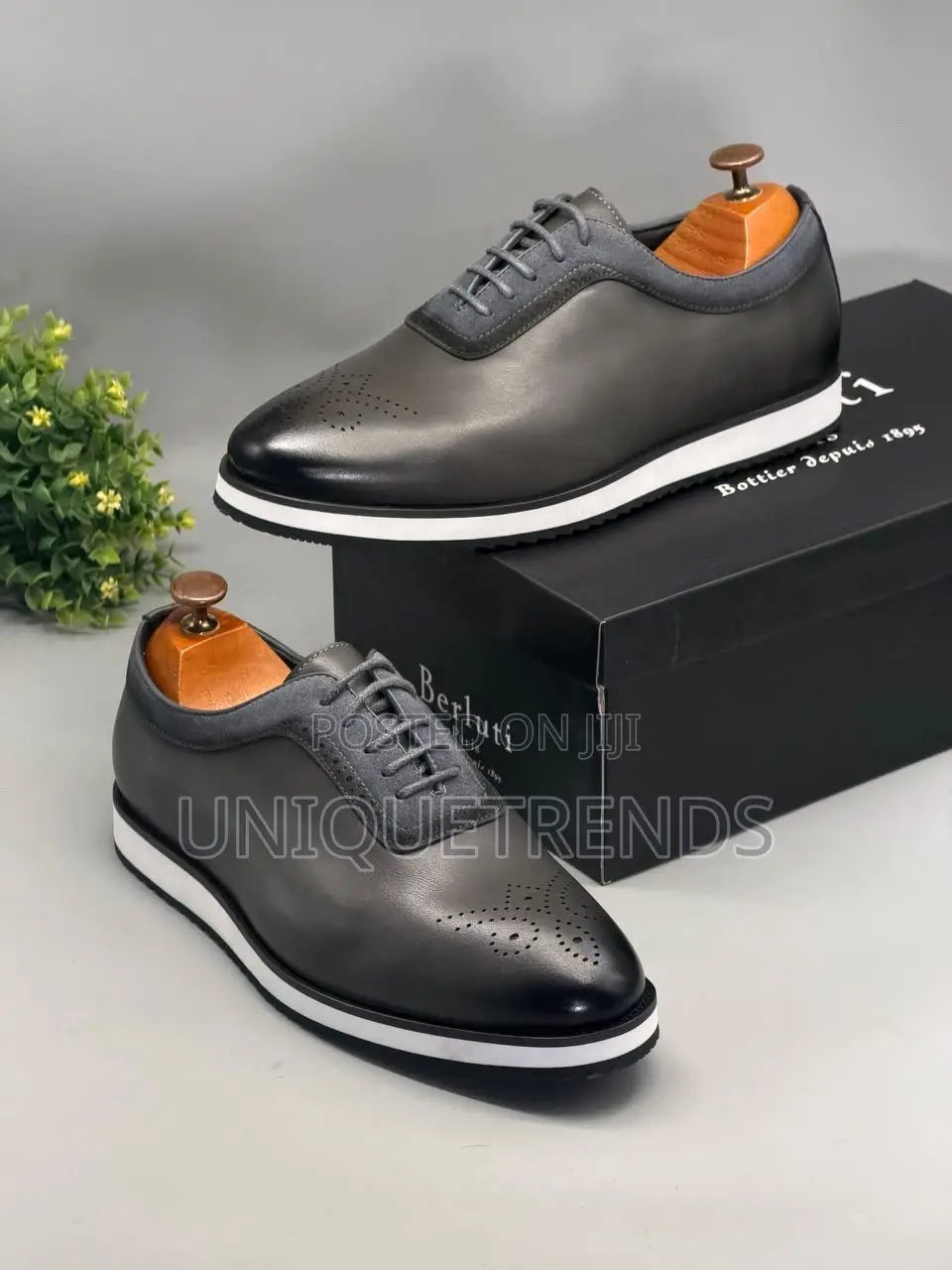 High-End BERLUTI Smart-Casual Men's Shoes (Gray)