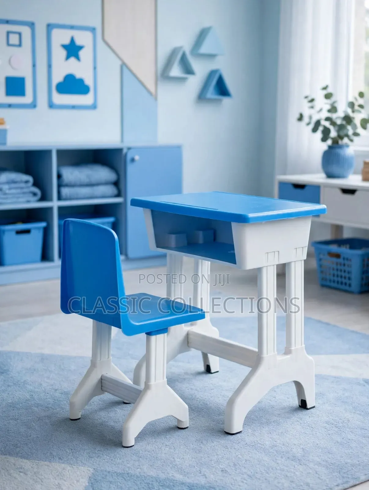 Kids' Plastic Study Desk and Chair Set