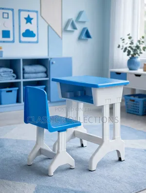 Kids' Plastic Study Desk and Chair Set
