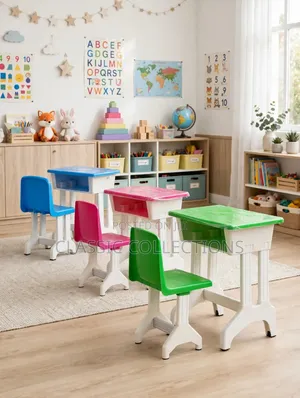 Kids' Plastic Study Desk and Chair Set