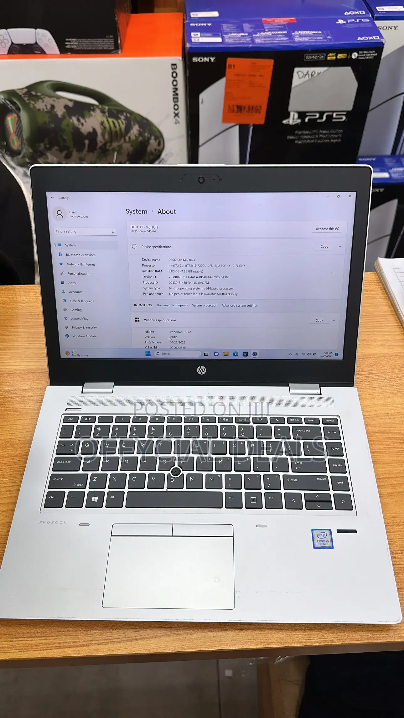 Laptop HP ProBook 640 G4 8GB Intel Core i5 SSD 256GB