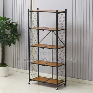 5-Tier Foldable Storage Rack With Wheels