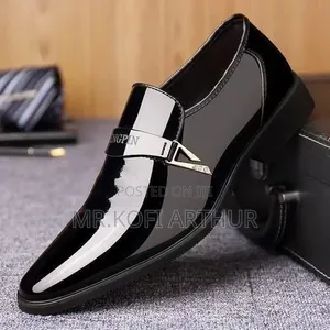 Men's Black Business Leather Slip-on Formal Shoes