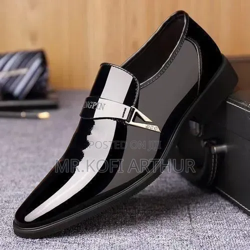 Men's Black Business Leather Slip-on Formal Shoes