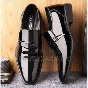 Men's Black Business Leather Slip-on Formal Shoes