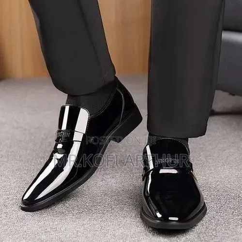 Men's Black Business Leather Slip-on Formal Shoes